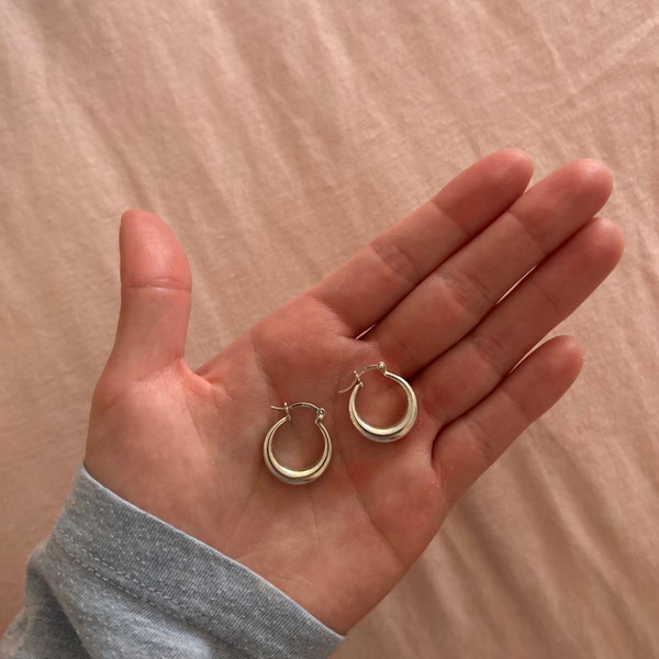 925 Sterling Silver Hoop Earrings, Lightweight Classic Hoops Everyday ...