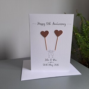 8th Anniversary Card - Bronze Wedding Anniversary - Etsy