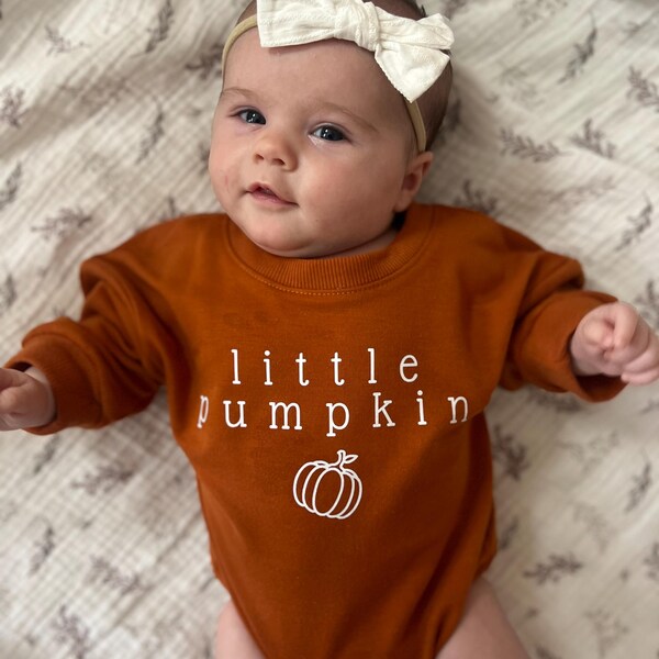 Little Pumpkin Baby Romper, Natural Fall Baby Bodysuit, Cute Fall ...