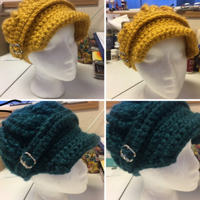 帽子 Crochet hat Crochet Slouchy Hat With Brim - PERFECT Beanie for Men