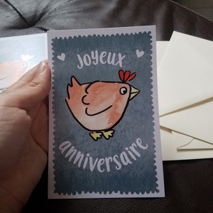 Carte Joyeux Anniversaire Poule Etsy