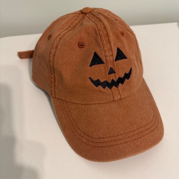 Jack O Lantern Pumpkin Embroidered Baseball Cap | Vintage | Dat Hats ...