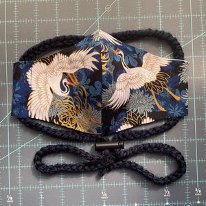 Fabric Cotton Bronzing Cloud Crane Gilded Gold Golden Asian - Etsy