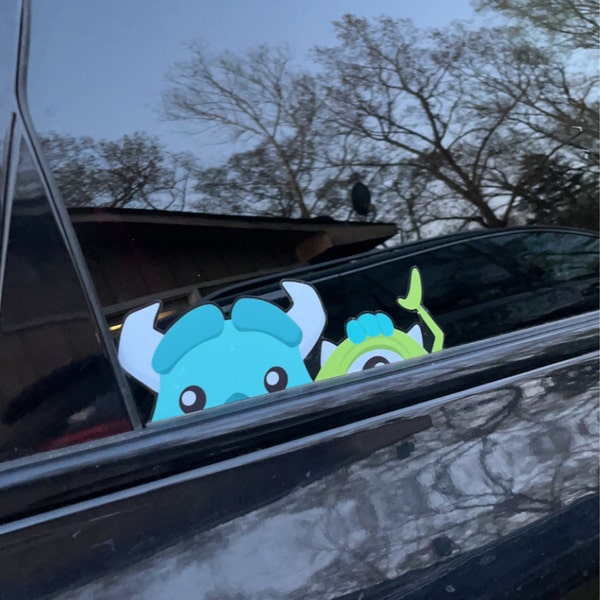 Sully Window Sticker Mike & Sully Peeker Transparent Car Decal/ Monsters Inc Peekaboo Window ...