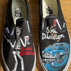 Social Distortion Hand-painted Vans Skelly Shoes - Etsy Social Distortion Hand-painted Vans Skelly Shoes - Etsy