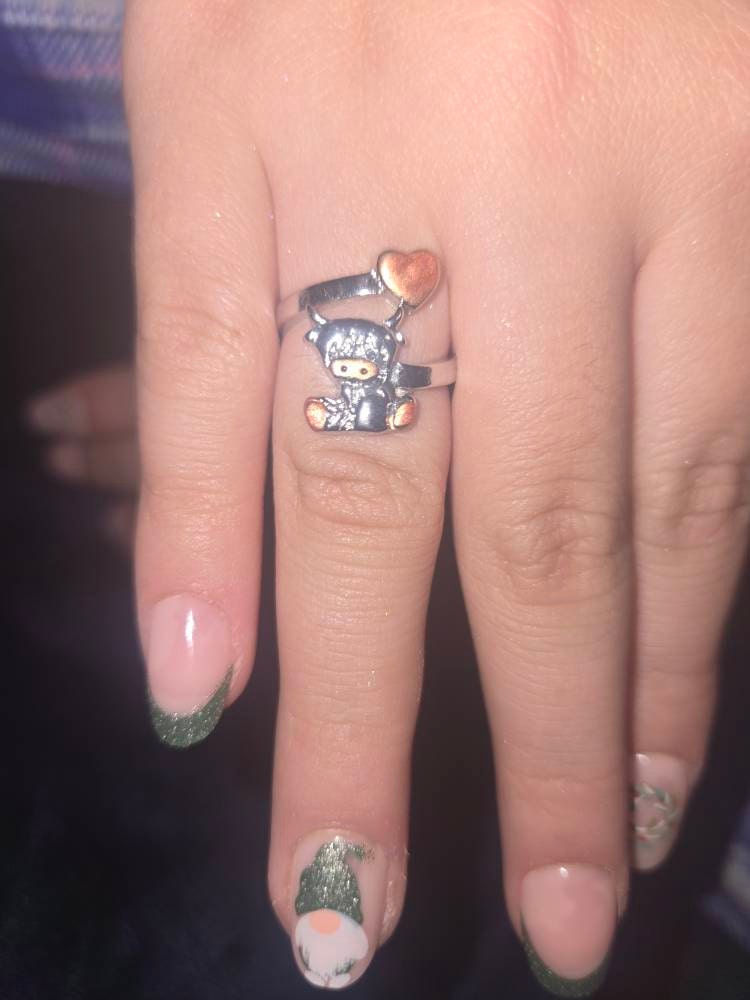 Highland Cow Adjustable Ring | Highland Cow Jewellery | Unique Animal Jewellery | Silver Plated Highland Cow Ring | Gift For Animal Lovers |