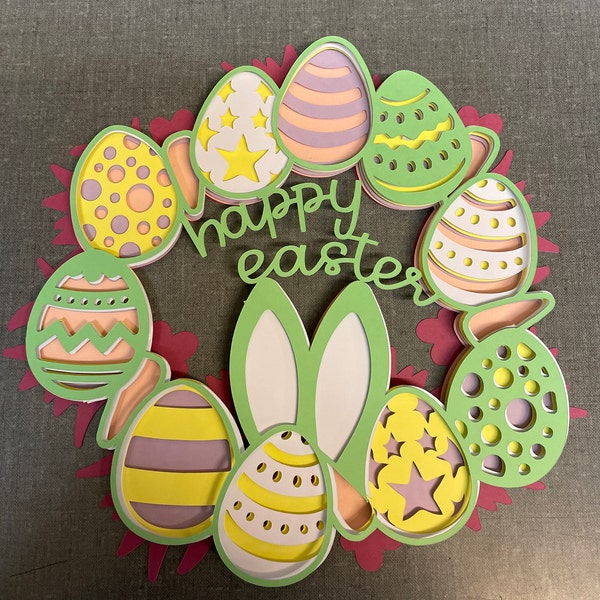 3D Happy Easter Wreath- Mandala Layered Digital Cut File - Etsy
