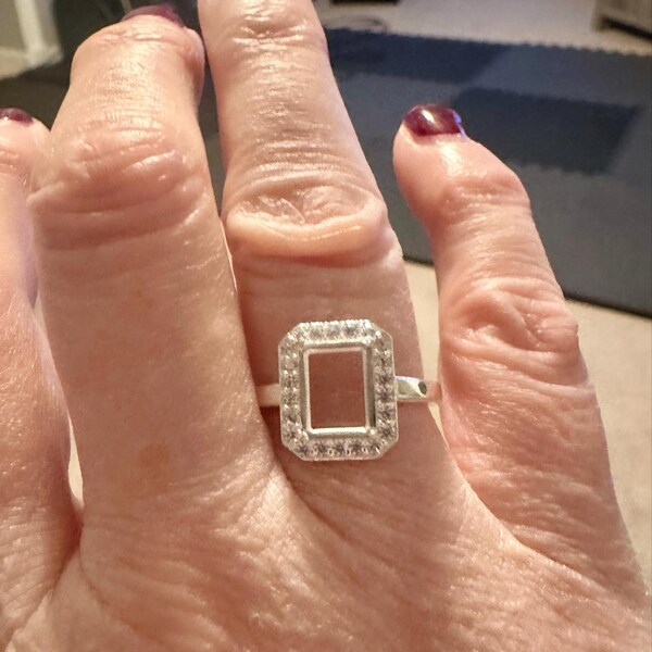 925 Sterling Solid Silver, Infinity Blank Channel Ring Setting, Good ...