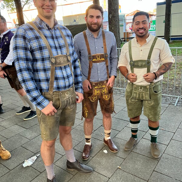 Authentic Men's Lederhosen Traditional German Leather Pants Leiderhosen ...