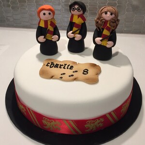 Harry Potter Cake Topper 3d Sugar Craft Decorations Hermione Ron Marauder S Map Age Name Magic Wizard Hogwarts