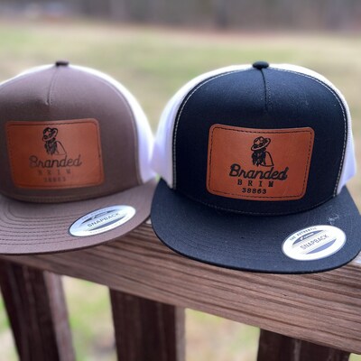 Blank Leather Hat Patches, Rectangle Laserable Leatherette Patch With