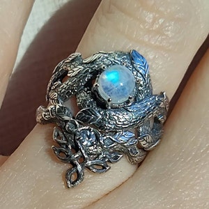 Blue Dragon Ring Nature Inspired Engagement Ring Wedding | Etsy