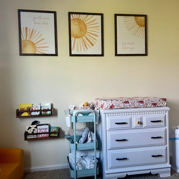 Nursery Wall Art Sun Nursery Wall Art With Yellow Sunshine Boho Baby ...