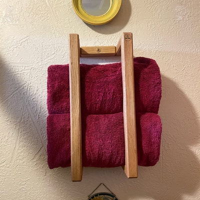 Wood Towel Rack Bathroom Organizer Bathroom Decor Bathroom Storage ...