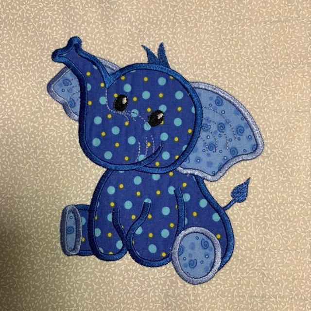 Baby boy elephant applique machine embroidery design cute  etsy
