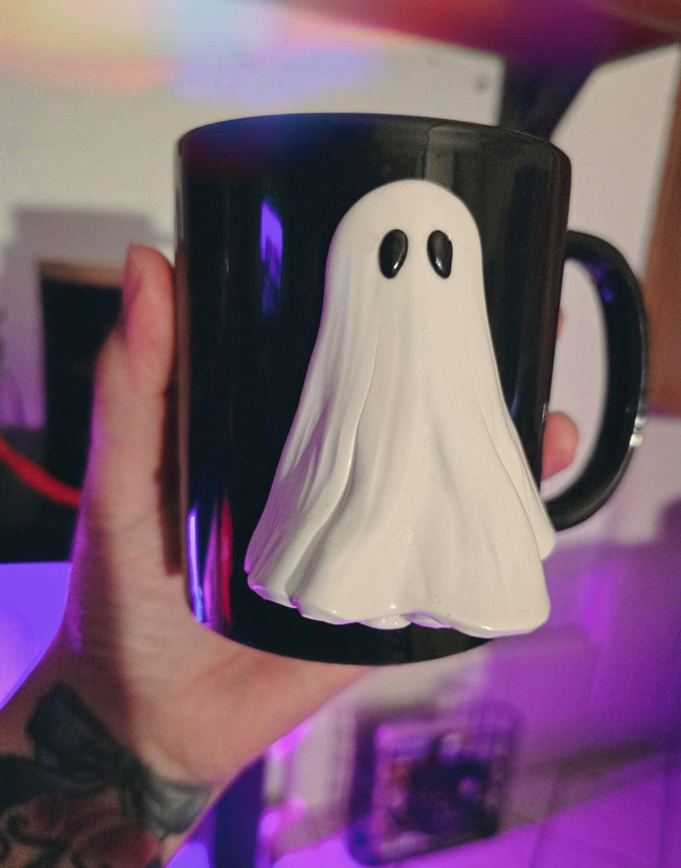 Fall Pumpkin Ghost Mugs/ Halloween Coffee Mug/ Spooky Cute Cup/ Fall Planter Decor/ Pink Halloween/ Autumn Ceramic Mug/ Pottery Art