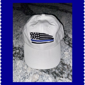 Thin Blue Line Embroidery Design, American Flag Embroidery, Police