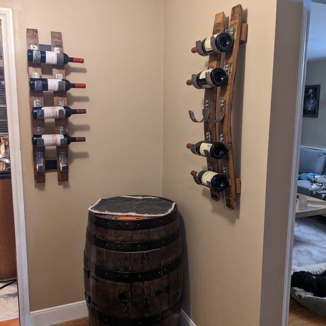 Wine enthusiast barrel stave wall wine rack sale