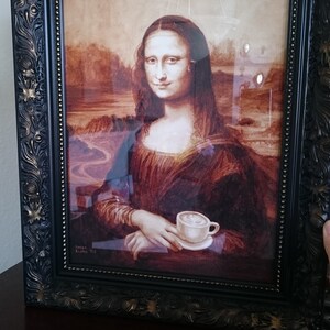 Coffee Art, Mona Latte, Painted Using Only Coffee, Drinking
