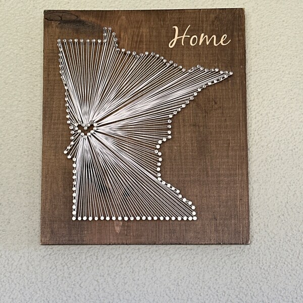Minnesota String Art Map, Rustic Home Decor, Personalized Gift - Etsy