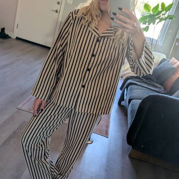Nevada Short Sleeve Pyjama Pants White Stripe main image 0