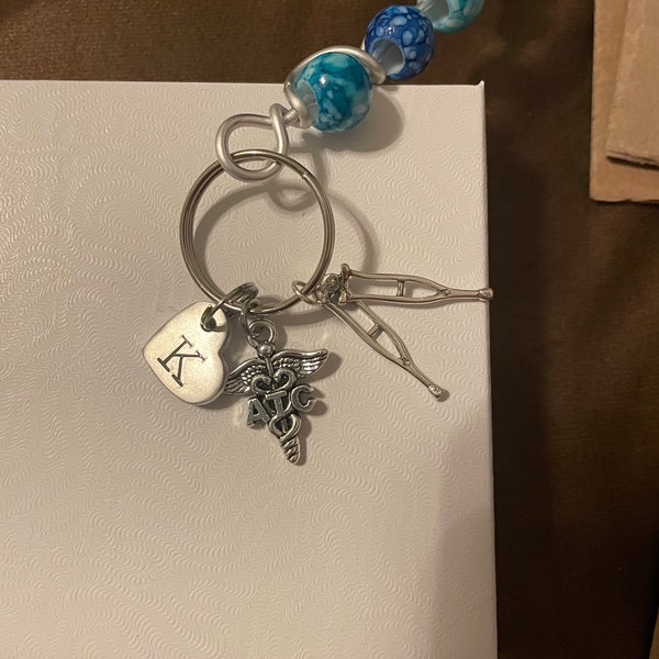 Custom Hand Stamped Initial Keychain - Small Heart - Etsy