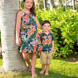 Vestido hawaiano para ninas camisa hawaiana para ninos atuendo luau ropa para hermanos a juego trajes hawaianos familiares a juego Etsy Espana