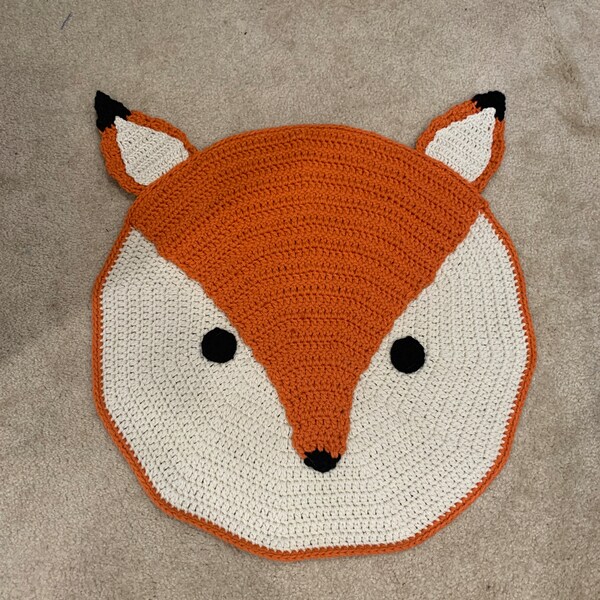 Crochet Fox Rug Pattern - Woodland Fox Rug Pattern - Crochet Nursery ...