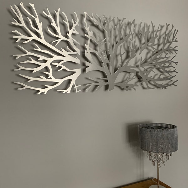 Metal Wall Art Tree of Life Decor 3D Sculpture 3 Piece Tree Brunch ...