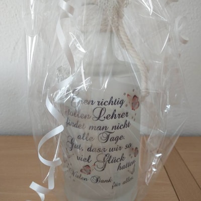 Lichtflasche Leuchtflasche Dekoflasche Dekoration mit Spruch