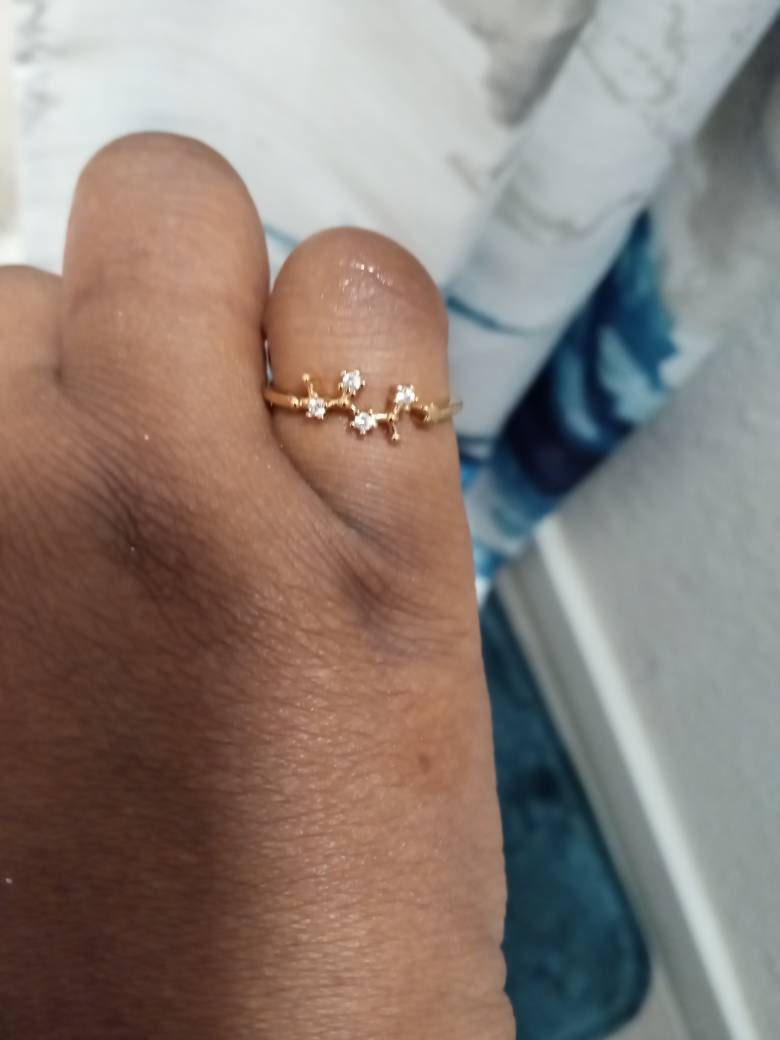 Dainty Zodiac Star Ring For Women Constellation Astrology Horoscope Jewelry Personalized Celestial Birthday Gift Mother&#39;s Day Gift In Box