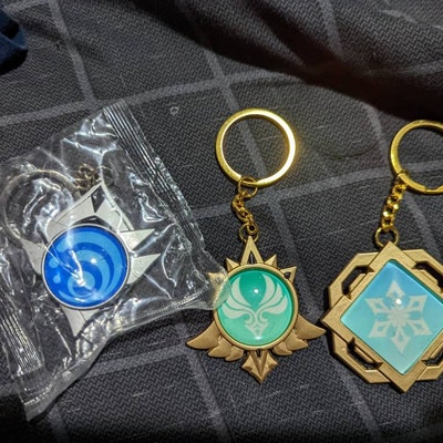 Genshin Impact Vision Keychain, Monstadt Liyue Vision Keychain, Inazuma ...