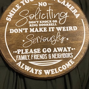 Smile, You're on Camera, No Soliciting Sign, Soliciting Sign SVG, No ...