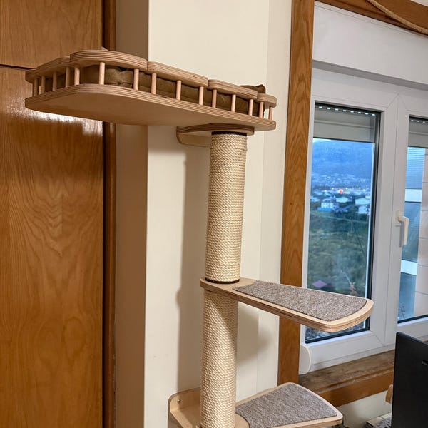 View of Cat Window Perch, Cat Shelves, Cat Wall Furniture / Shelf Location on ...