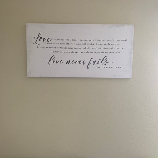 Love is Patient Love is Kind | 1 Corinthians 13 Sign | Love Never Fails ...