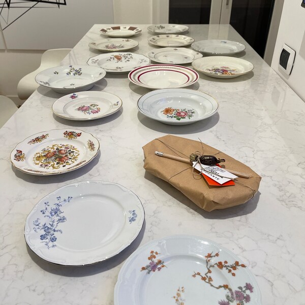 Lot De 5 Assiettes Creuses Digoin Sarreguemines Valentin 23 Cm – État Parfait