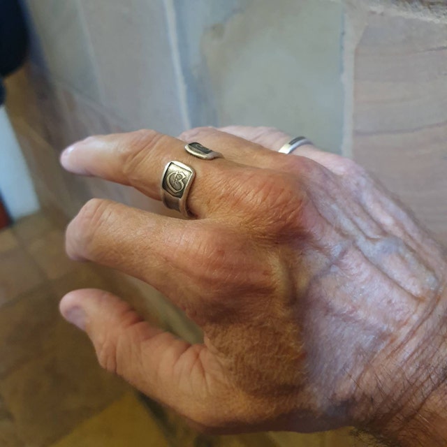 Gargoyle Ring Vintage Ring Rustic Ring Carved Ring Menly 
