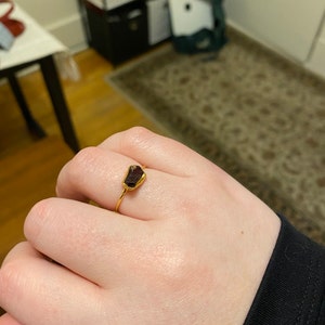 Customer photo from Dana, Raw Garnet Ring in Yellow Gold