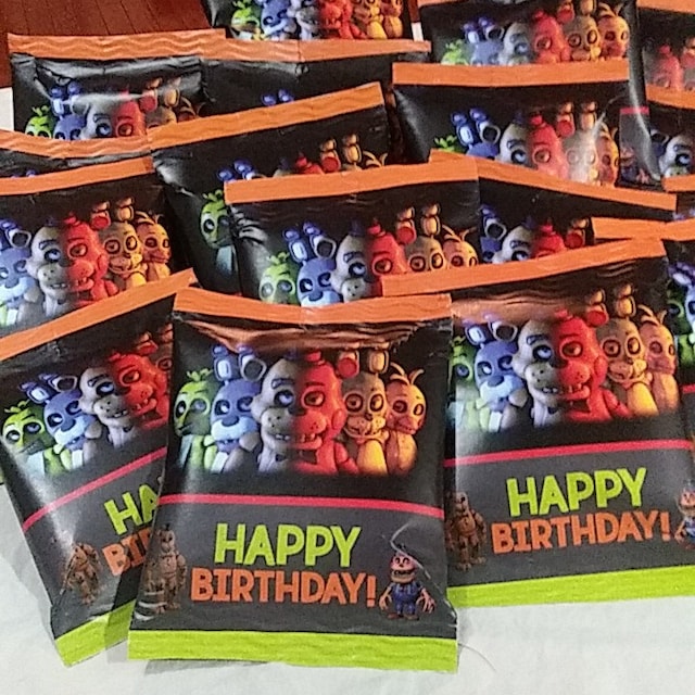 Five Nights at Freddy's Candy Wrapper FNAF Birthday Party 5 Nights