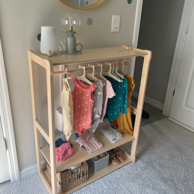 Montessori Clothing Rack and Shelf KIDS CLOTHING RACK Type B With