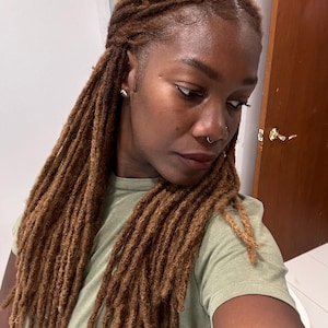 Anwi Textured interlocd Human hair Dreadlock extensions 65LOC bundle in sizes 0.4cm-0.5cm