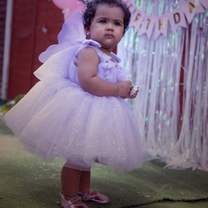 Lavender Sparkly Butterfly Tulle Baby Girl Dress, Lilac Birthday Baby ...