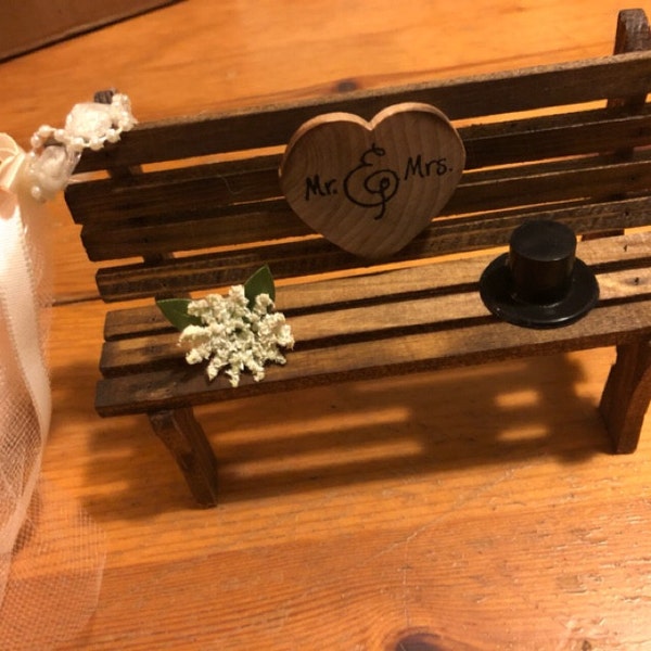 Country Bench Wedding Cake Topper Bride and Groom Park Bench Unique ...