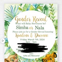 Lion King Baby Shower Diaper Raffle Sign and Card, Lion Baby Shower ...