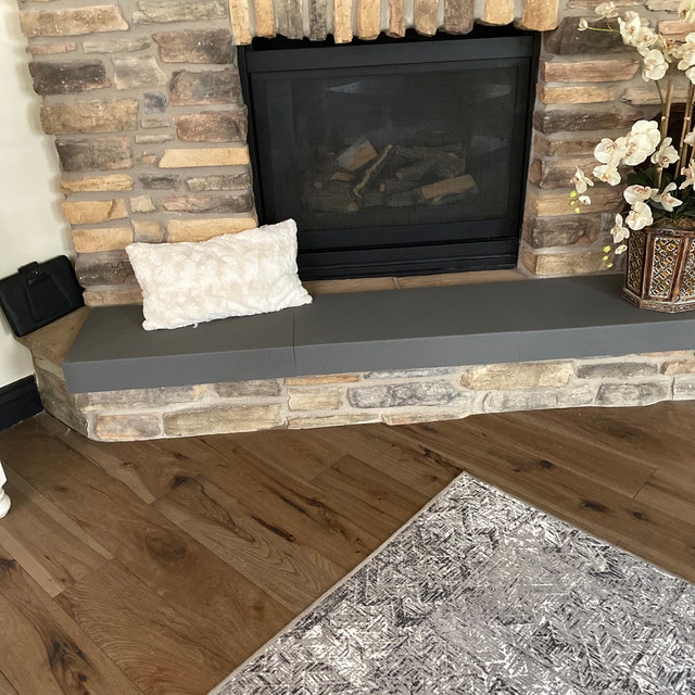 DIY Stone Fireplace Bumper #Babyproofing