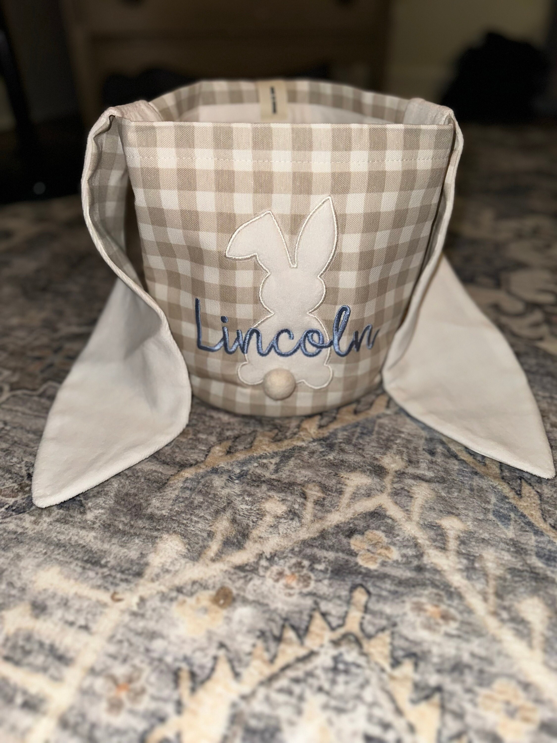 Personalized Easter Basket. Custom Embroidered Easter Bunny. Kids Easter Basket. Baby Girl And Boy Basket. Egg Basket For Easter Activities.