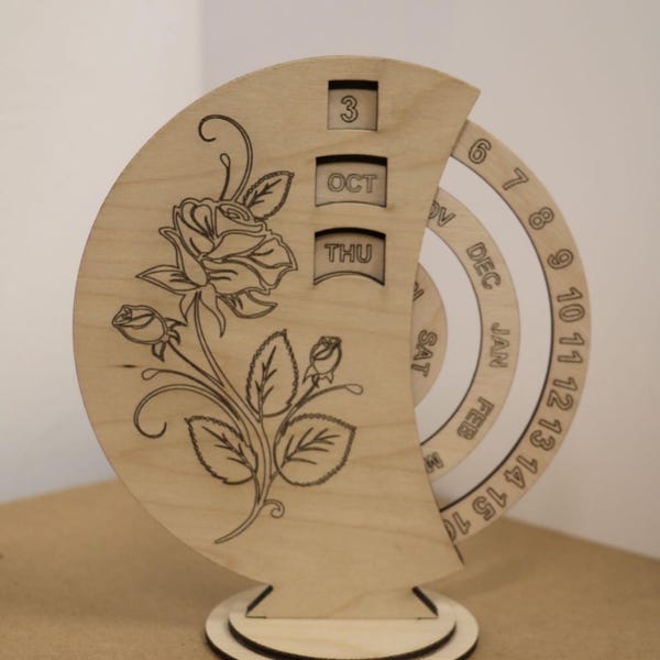 Perpetual Calendar Laser Cut File SVG, Desktop Calendar, Wood Calendars ...