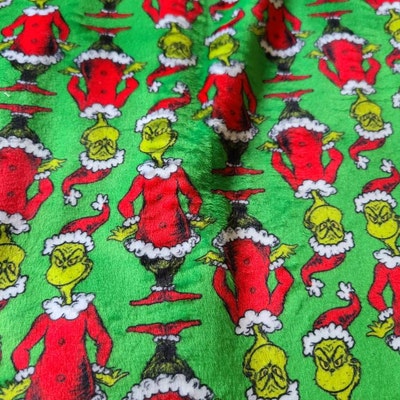 Minky Fabric Grinch on Green From Robert Kaufman - Etsy