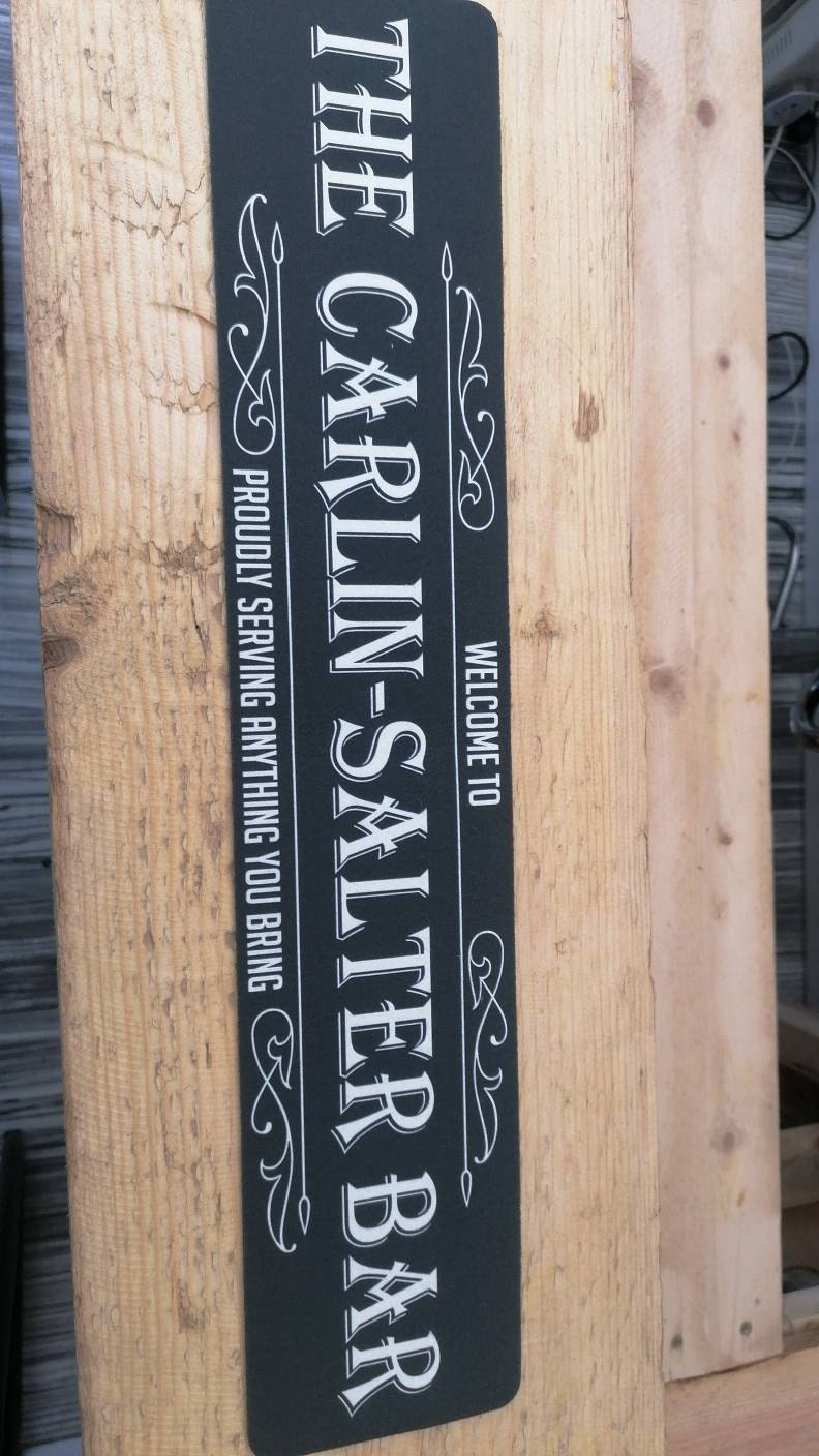 Personalised Vintage Bar Mat | Home Bar, Pub Shed Accessory | Slim Mat / Runner | Gifts for Him for the Family | Father&#39;s Day Gifts for Dad