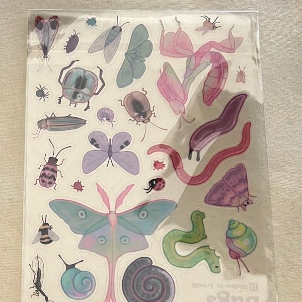 BUGS! Sticker Sheet | Clear Transparent Bug Stickers - Etsy